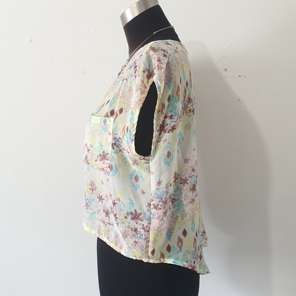 Decree Sheer Blouse Crop Top - Picture 4 of 10